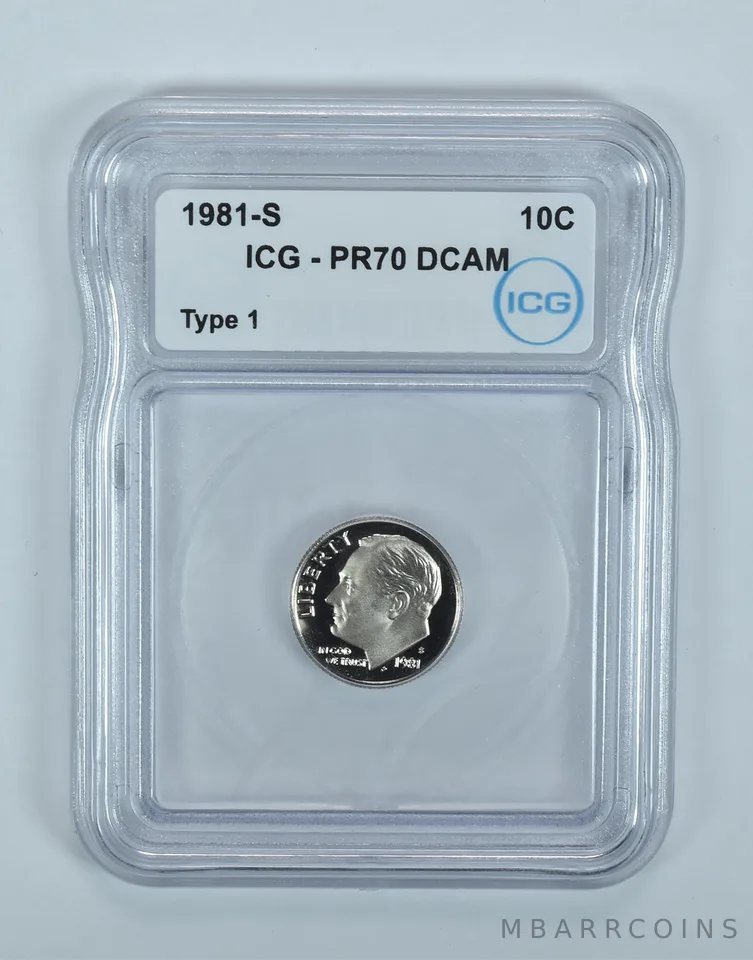 1981-S Roosevelt Dime Type 1 PR70 DCAM ICG