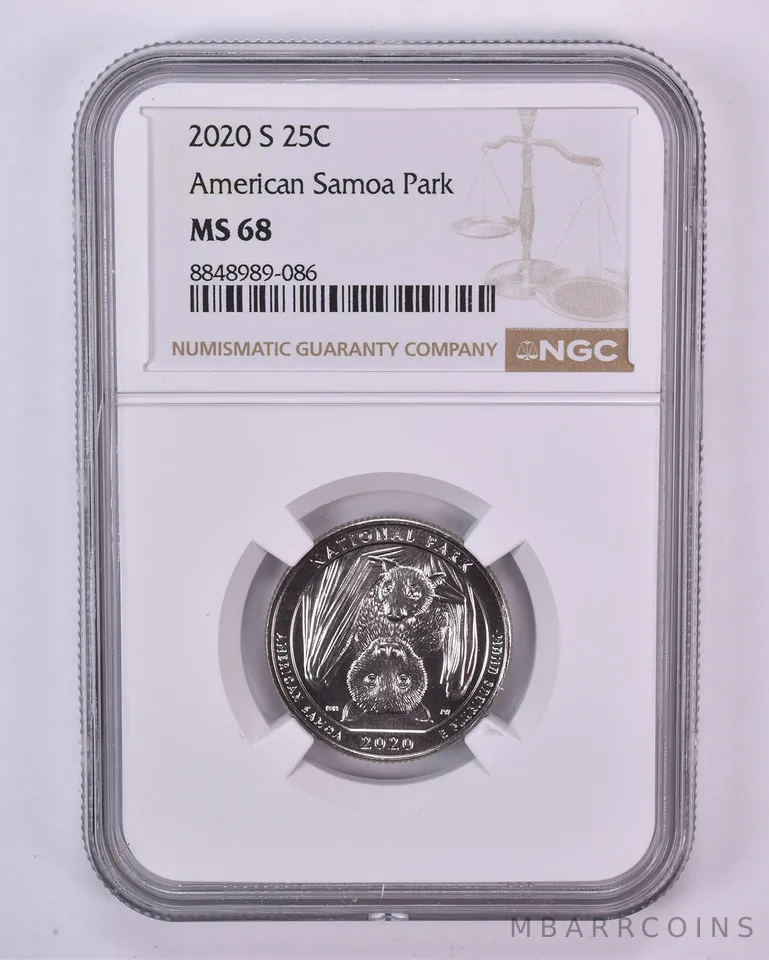 2020-S Washington Quarter ATB American Samoa Park MS68 NGC