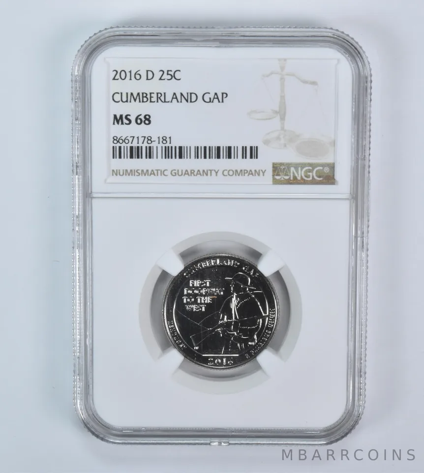 2016-D Washington Quarter ATB Cumberland Gap MS68 NGC