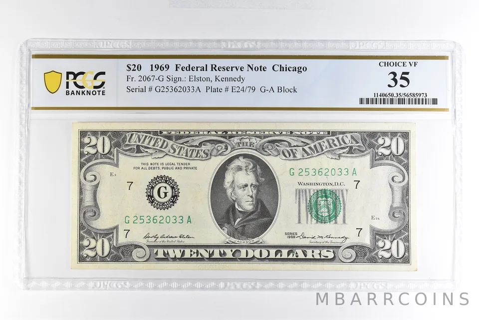 1969 $20 Chicago IL FRN Fr#2067-G Choice VF 35 PCGS *4995