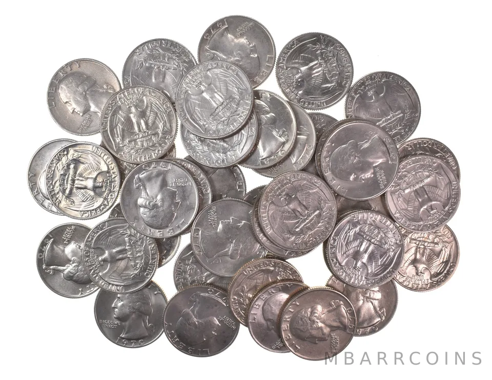 Lot (40) 1970-P Washington Quarter Clad Unc Roll
