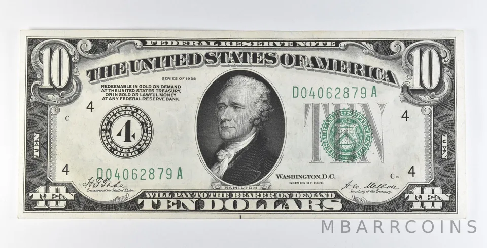1928 $10 Cleveland OH FRN Green Seal *1184