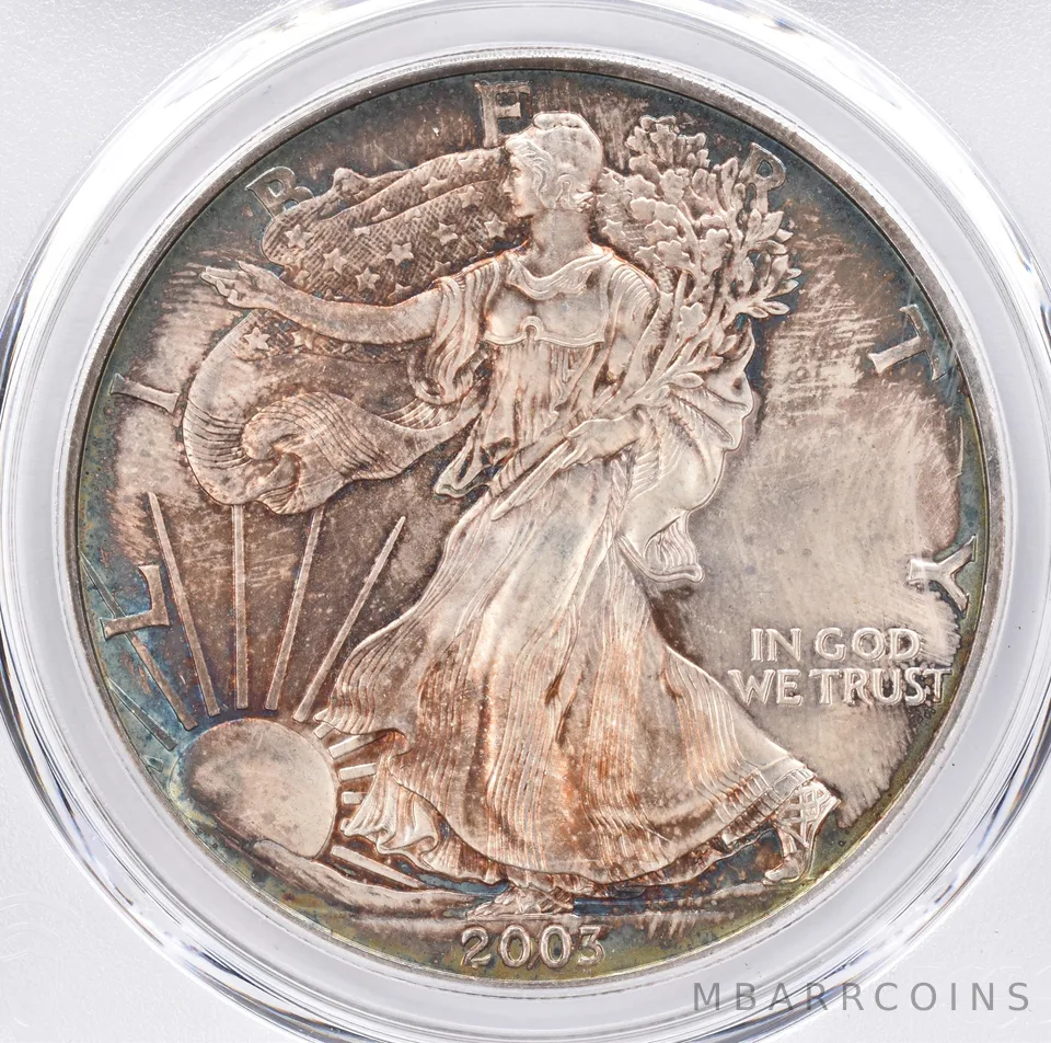 2003 American Silver Eagle MS63 PCGS Beautiful Tone *1512
