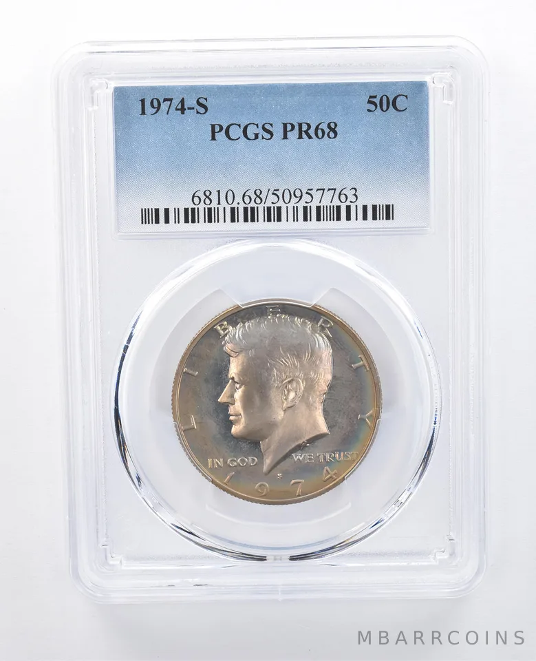 1974-S Kennedy Half Dollar PR68 PCGS Beautiful Tone *8098