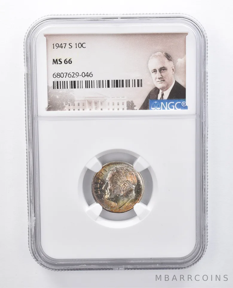 1947-S Roosevelt Dime MS66 NGC Beautiful Tone *7935