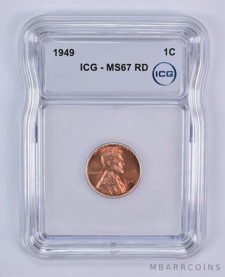 1949 Lincoln Wheat Cent MS67 RD ICG