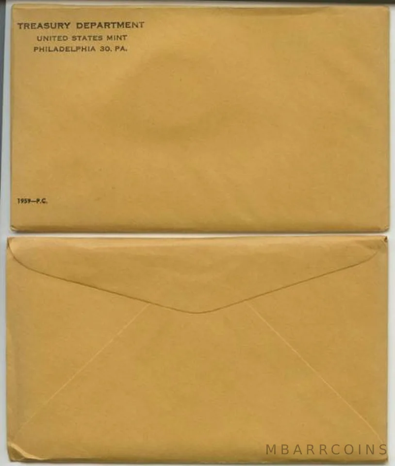 1959 Proof Set in Unopened SEALED Original Envelope & Flatpack (5 Coins)