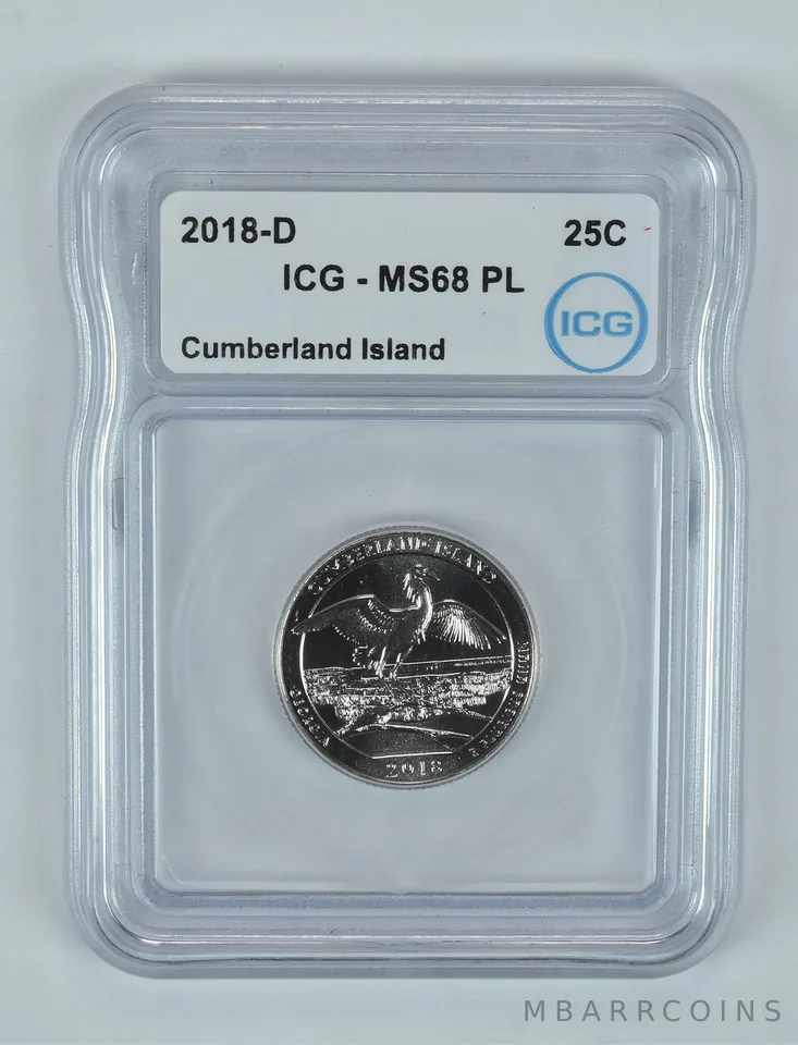 2018-D Washington Quarter ATB Cumberland Island MS68 PL ICG