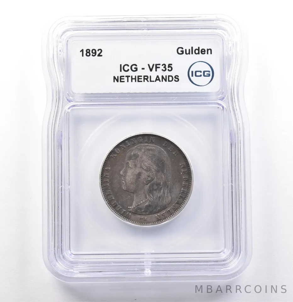 1892 Netherlands Gulden VF35 ICG *9884