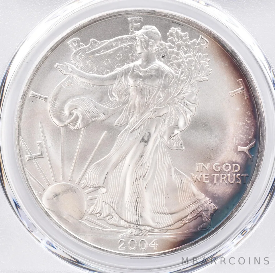 2004 American Silver Eagle MS66 PCGS Beautiful Tone *1435