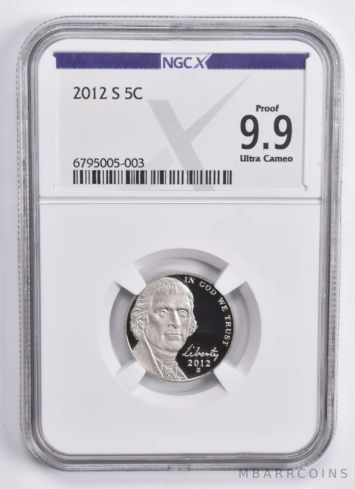 2012-S Jefferson Nickel 5c Proof 9.9 UCAM NGC X NGCX