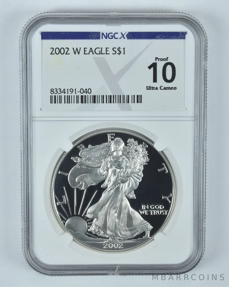 2002-W American Silver Eagle Proof 10 UCAM NGC X NGCX