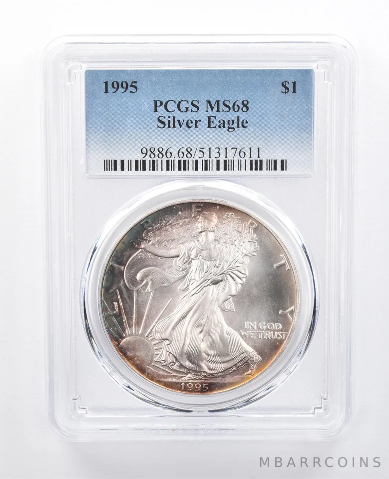 1995 American Silver Eagle MS68 PCGS Peripheral Tone *8198