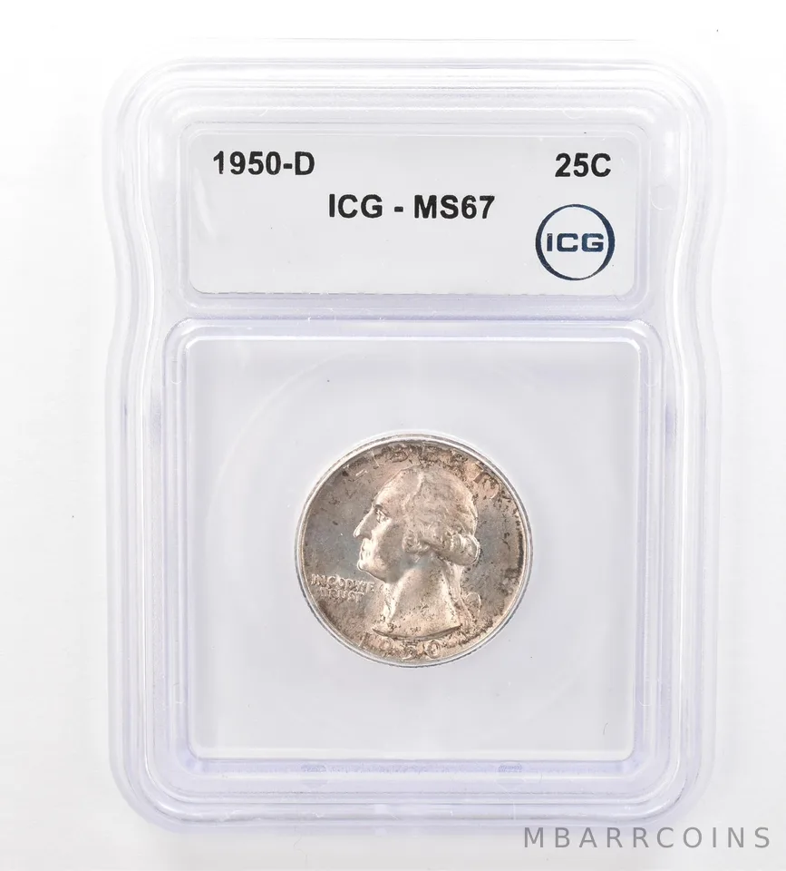1950-D Washington Quarter MS67 ICG Beautiful Tone *7351