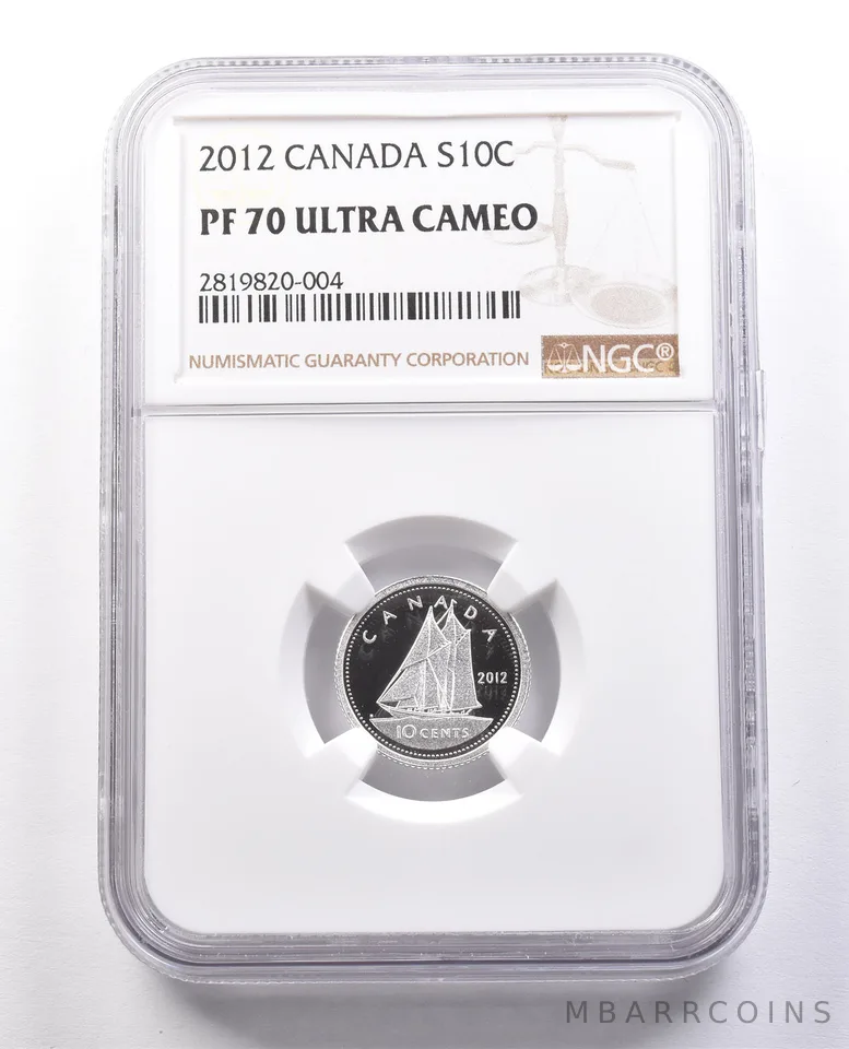 2012 Canada 10 Cents Silver PF70 UCAM NGC *9998