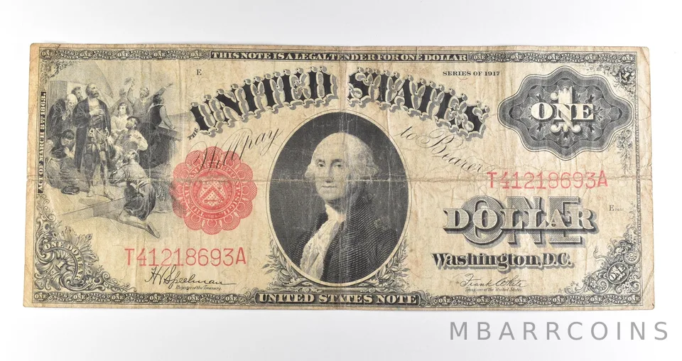 1917 $1 Legal Tender Large Note Red Seal *4562