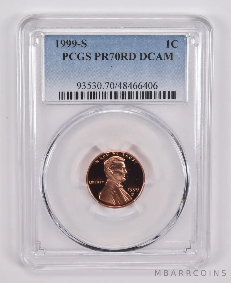 1999-S Lincoln Memorial Cent PR70 RD DCAM PCGS Blue Label