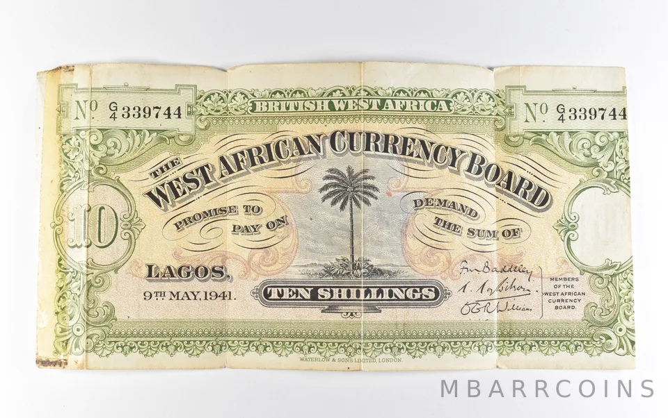 1941 British West Africa 10 Shillings West African Currency Board *9810