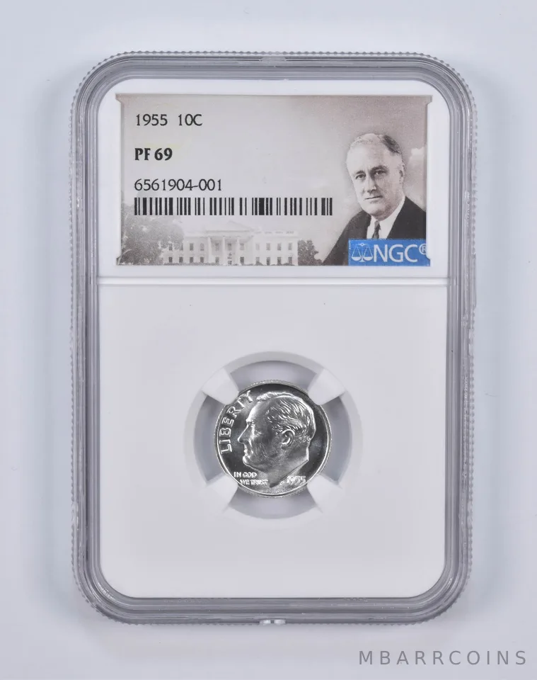1955 Roosevelt Dime PF69 NGC Special Lbl