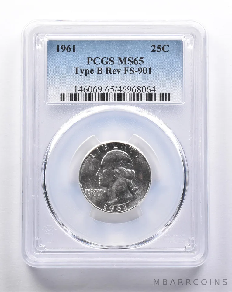 MS65 1961 Washington Quarter Type B REV FS-901 PCGS a3357