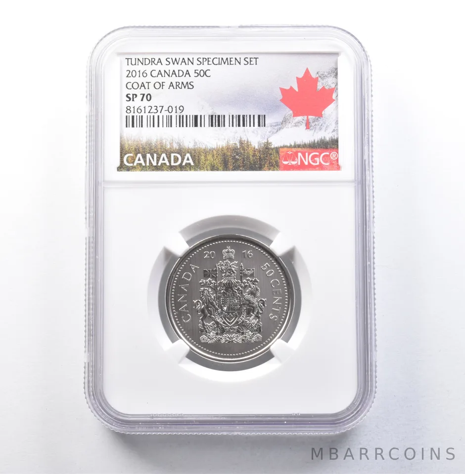 2016 Canada 50 Cents Tundra Swan Specimen Set Coat Of Arms SP70 NGC *5928