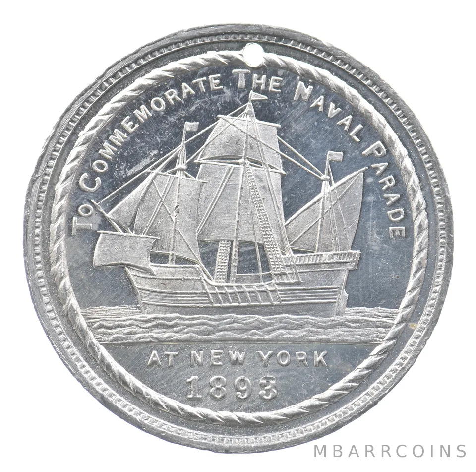 1893 Columbian Exposition Token US Battleship New York a9089