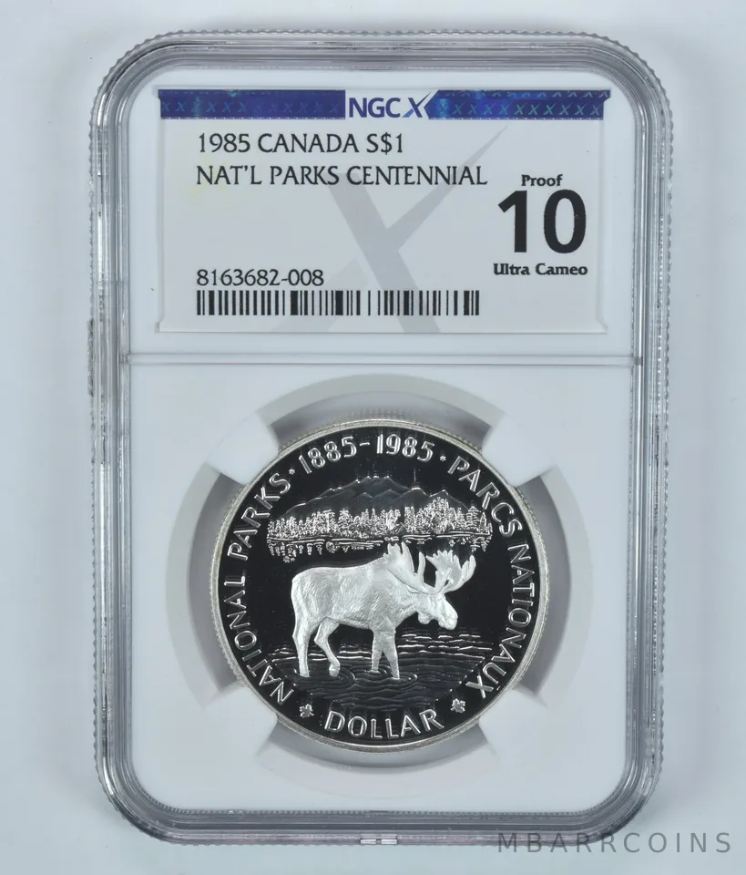 1985 Canada 1 Dollar Silver National Parks Proof 10 UCAM NGC X NGCX