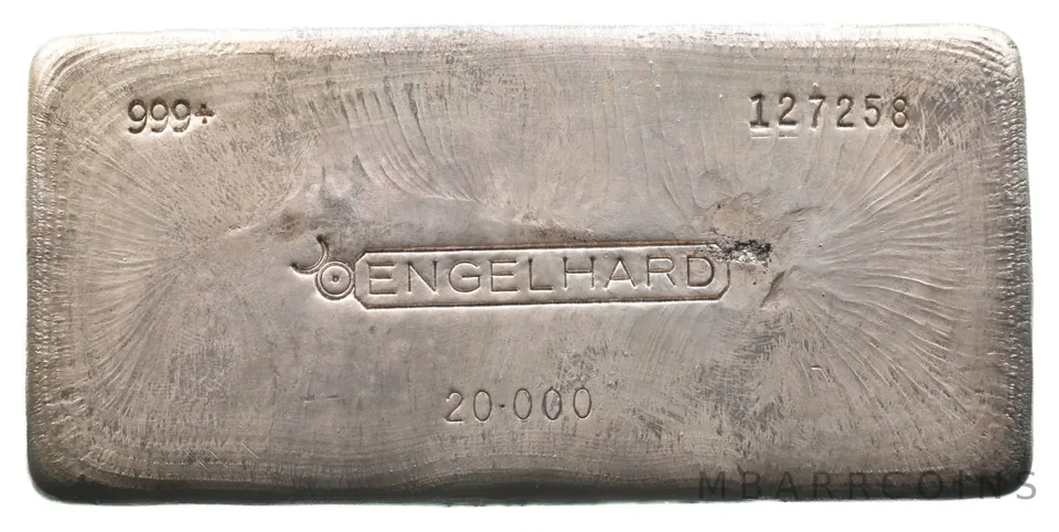 20 Oz Silver Bar Engelhard Vintage Bull - Poured *4204
