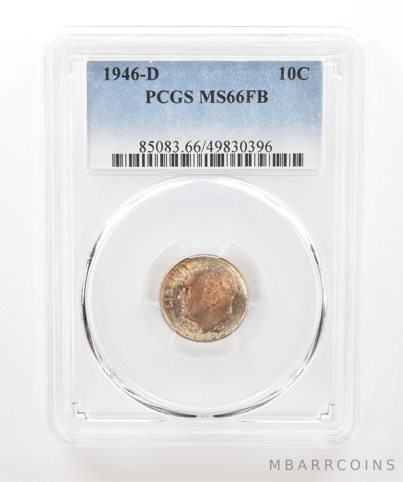 1946-D Roosevelt DIme MS66 FB PCGS Beautiful Tone *5235