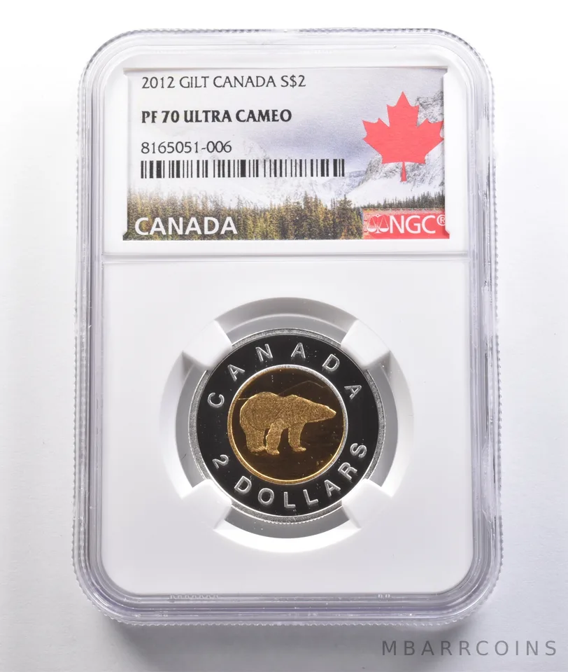 2012 Canada 2 Dollars Silver Gilt PF70 UCAM NGC *6919