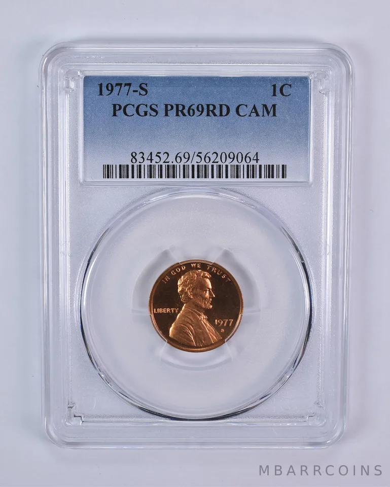 1977-S Lincoln Memorial Cent PR69 RD CAMEO PCGS Blue Label