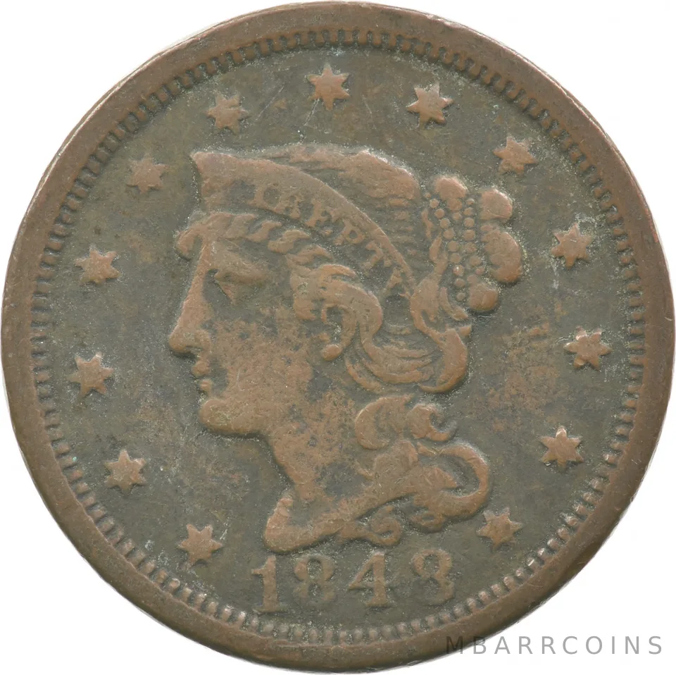 1848 Liberty Head Large Cent Cxnt Brothel Token *3239