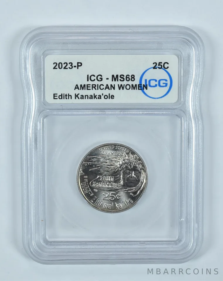 2023-P Washington Quarter Edith Kanaka'ole American Women MS68 ICG