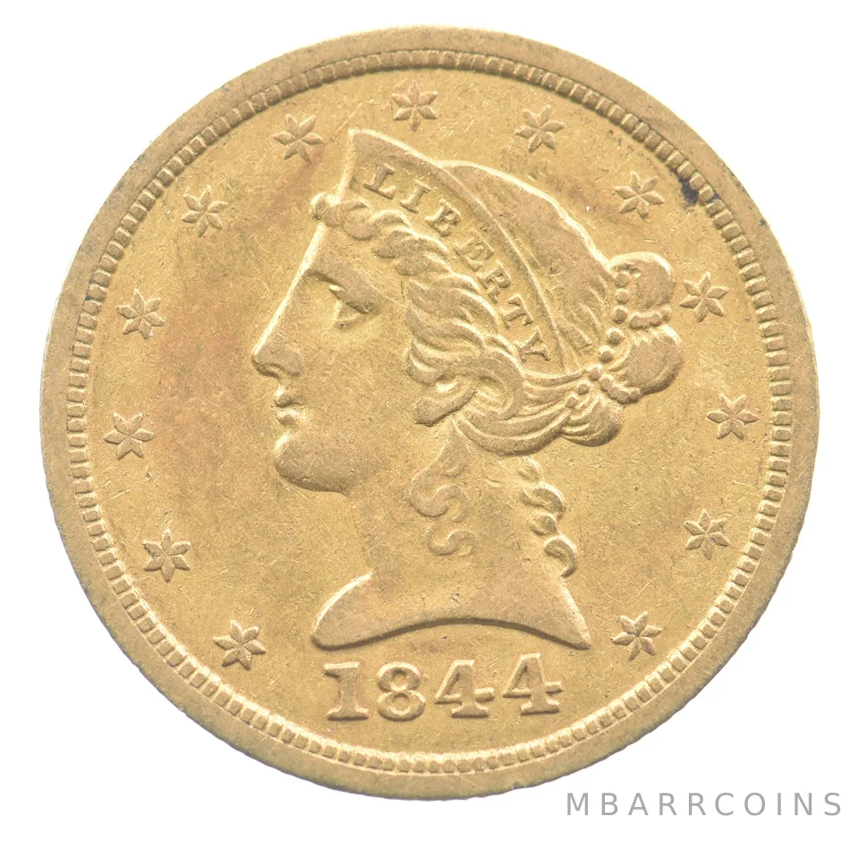 1844-O $5 Liberty Head Gold Half Eagle *5319