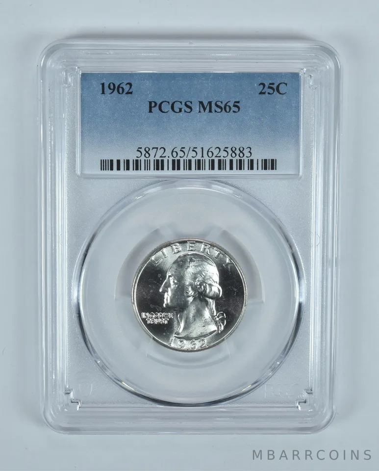 1962 Washington Quarter MS65 PCGS Blue Label