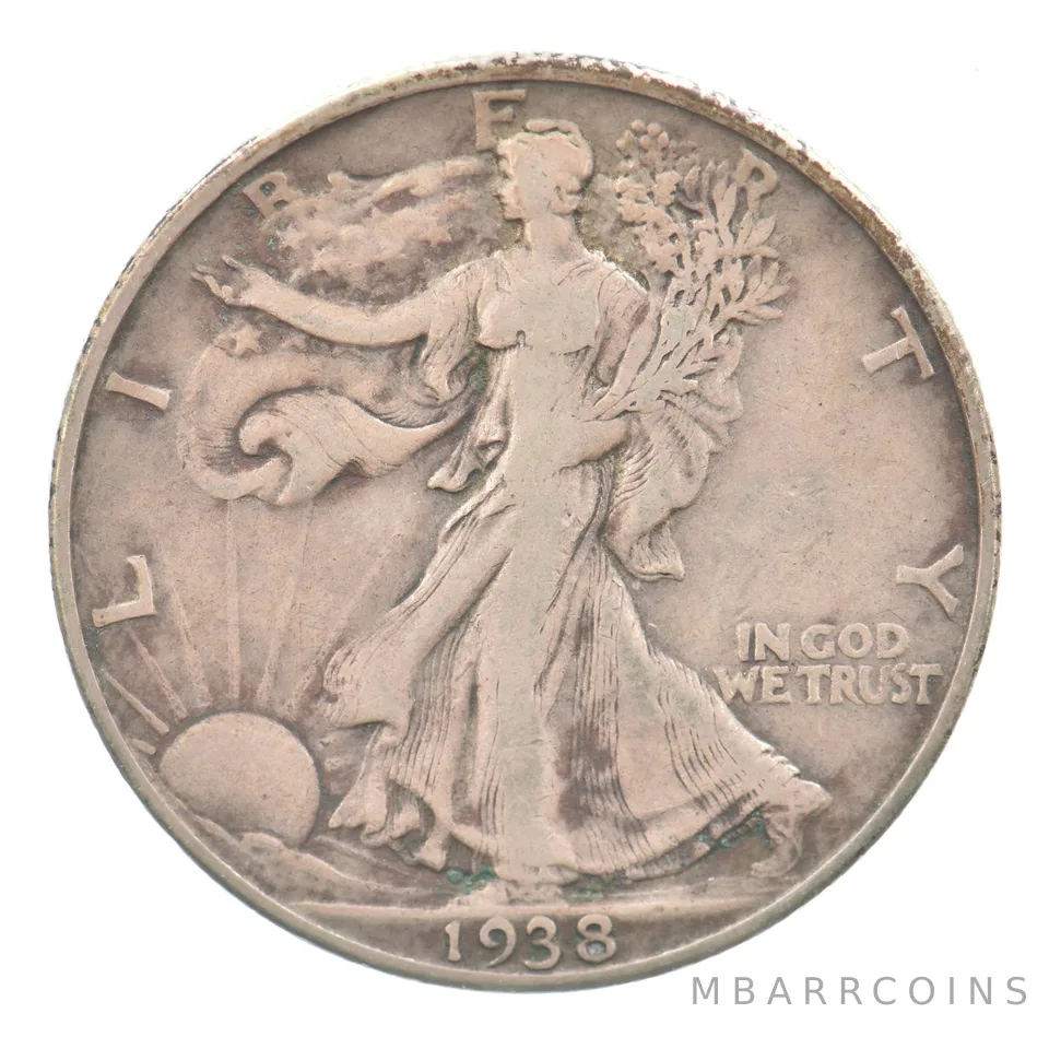 1938-D Walking Liberty Half Dollar Beautiful Tone a1930