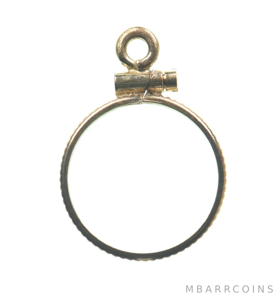 12K 13mm GF Gold $1 Piece Or 2 Peso Mexico Coin Bezel Pendant Frame Edge *1393