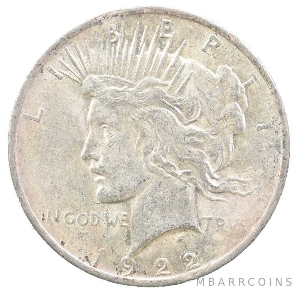 1922 Peace Silver Dollar Clipped Planchet ERROR *6700
