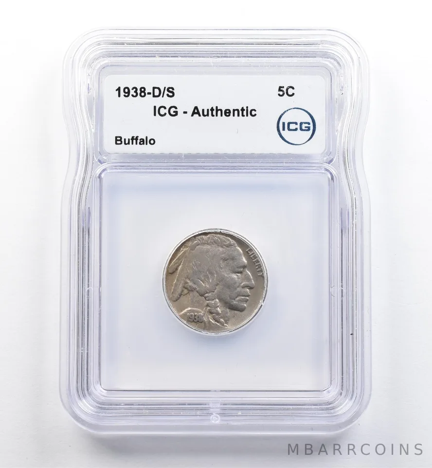 1938-D/S Indian Head Buffalo Nickel Authentic ICG *9967