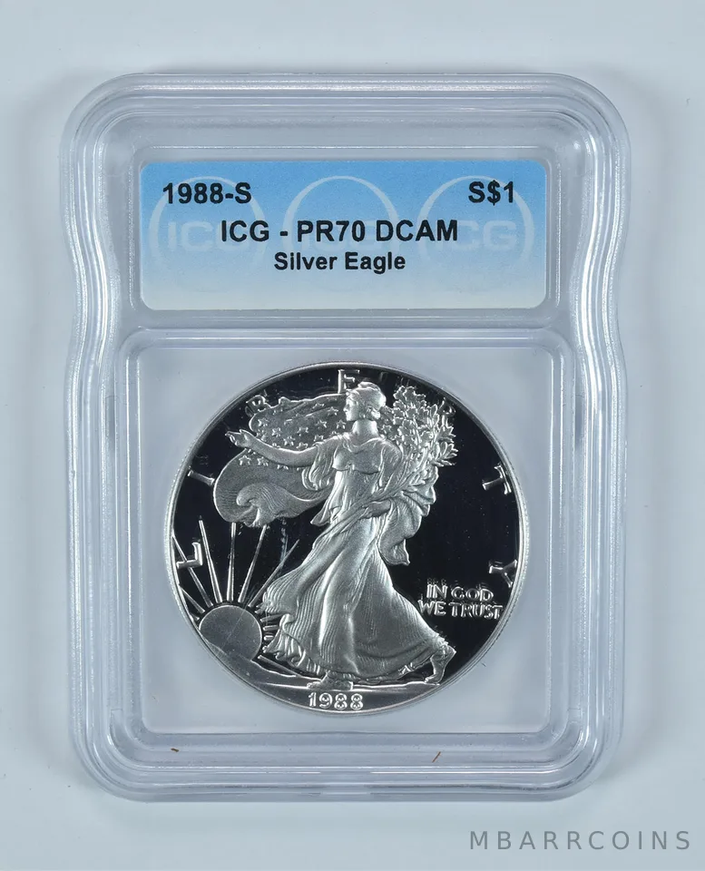 1988-S American Silver Eagle PR70 DCAM ICG