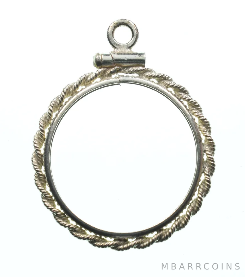Sterling Silver 17 MM US Dime Coin Bezel Pendant Frame Edge *2369