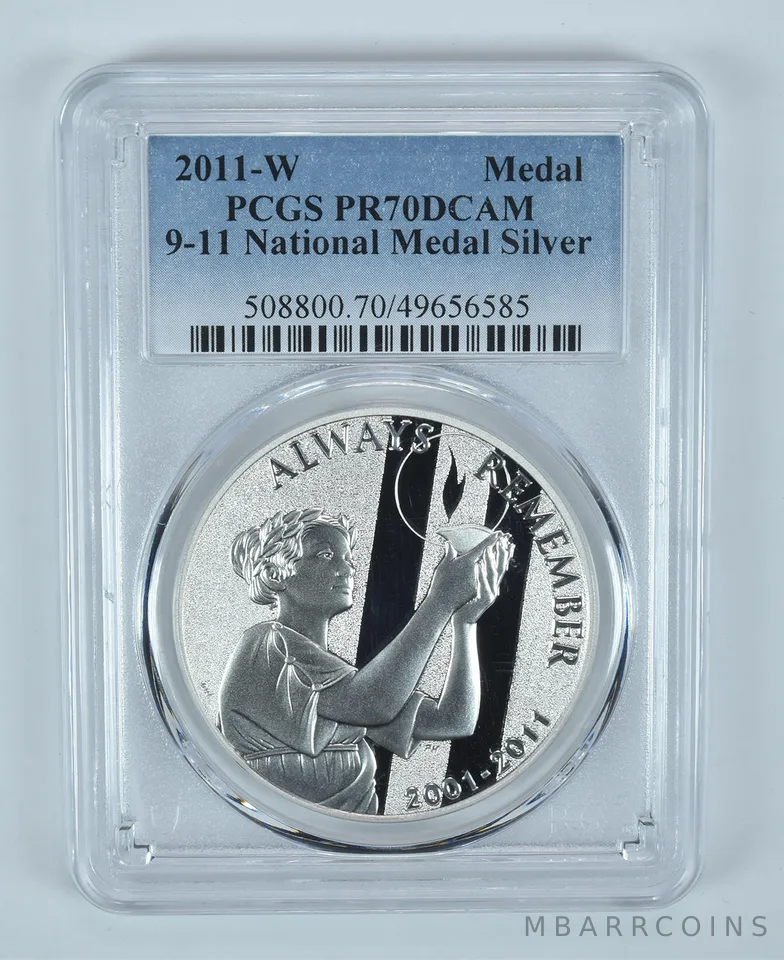 2011-W September 11th Memorial Commemorative Silver Medal PR70 DCAM PCGS