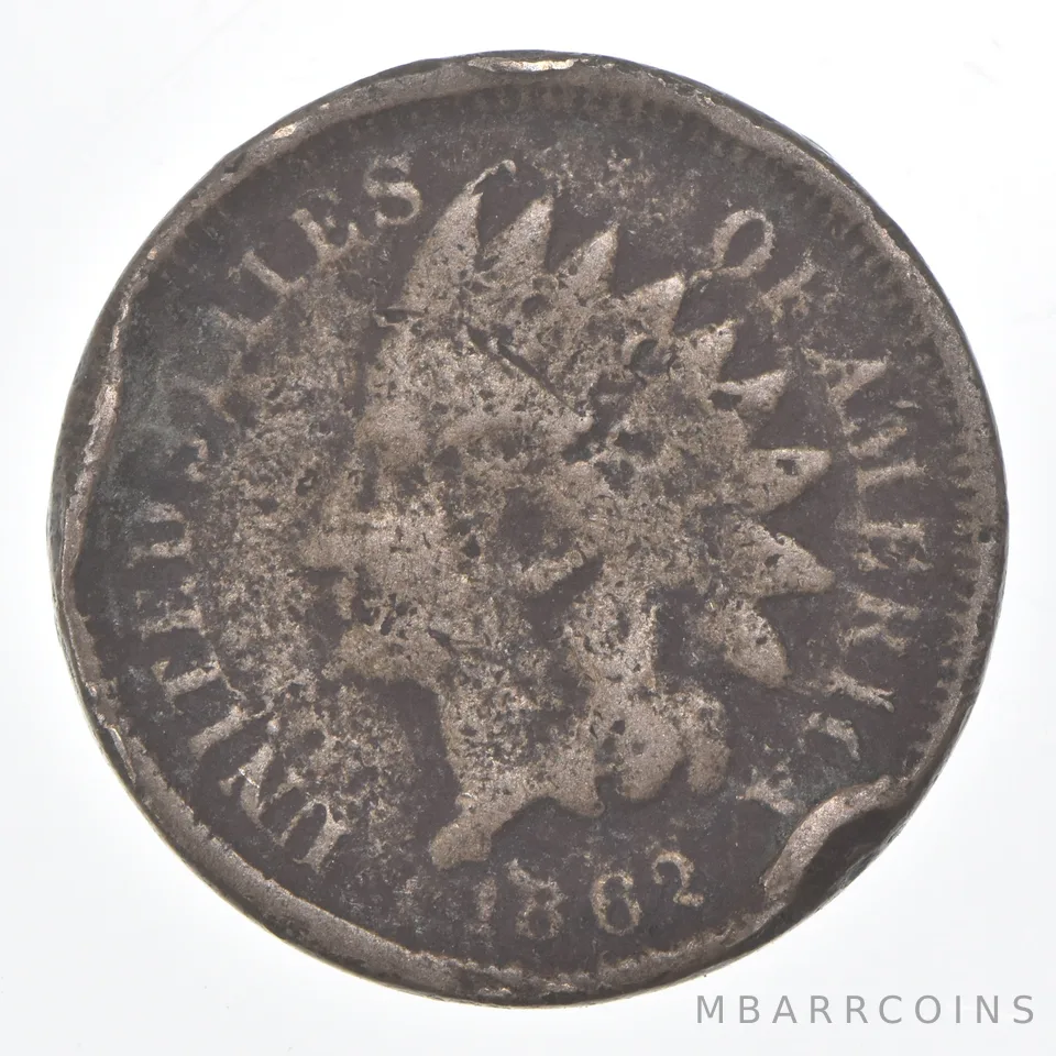 1862 Indian Head Cent Rotated Reverse Error Beautiful Tone *0598
