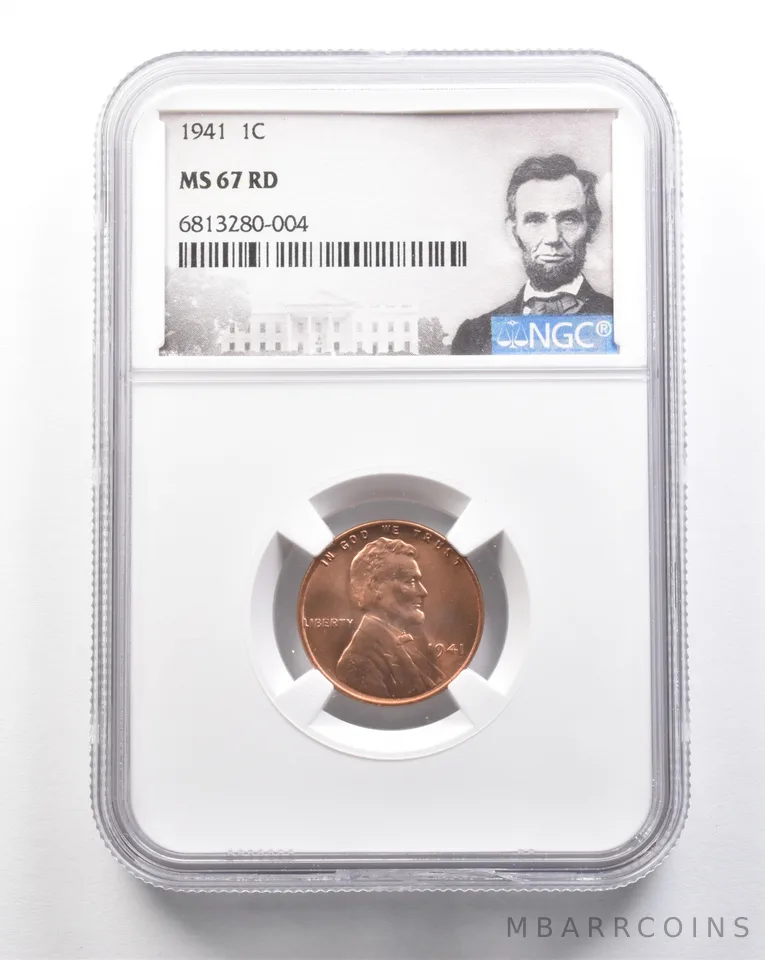 1941 Lincoln Wheat Cent MS67 RD NGC *7474