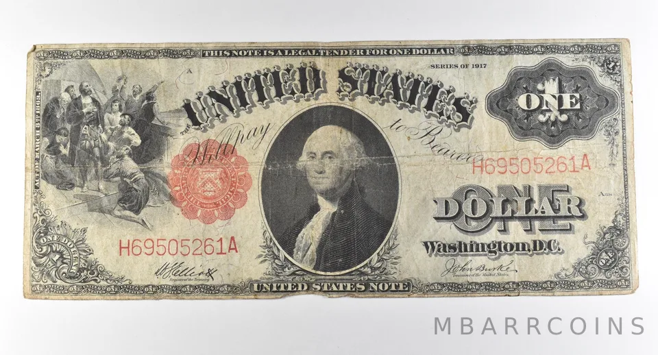 1917 $1 Legal Tender Large Note Red Seal *2900