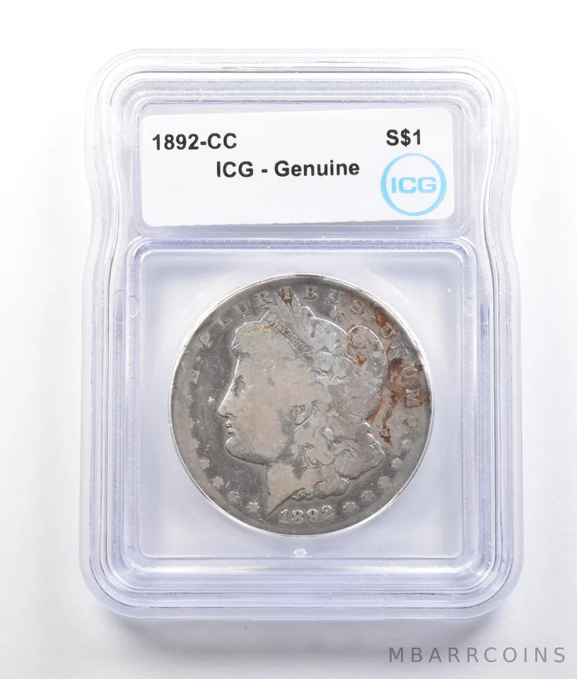 1892-CC Morgan Silver Dollar Genuine ICG *2702