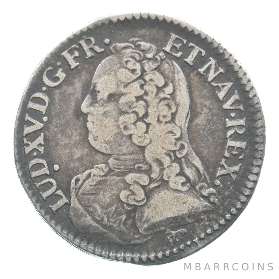 1726 A France 1/5 Ecu Young Bust Louis XV *6526