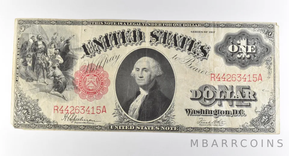 1917 $1 Legal Tender Large Note Red Seal *2886