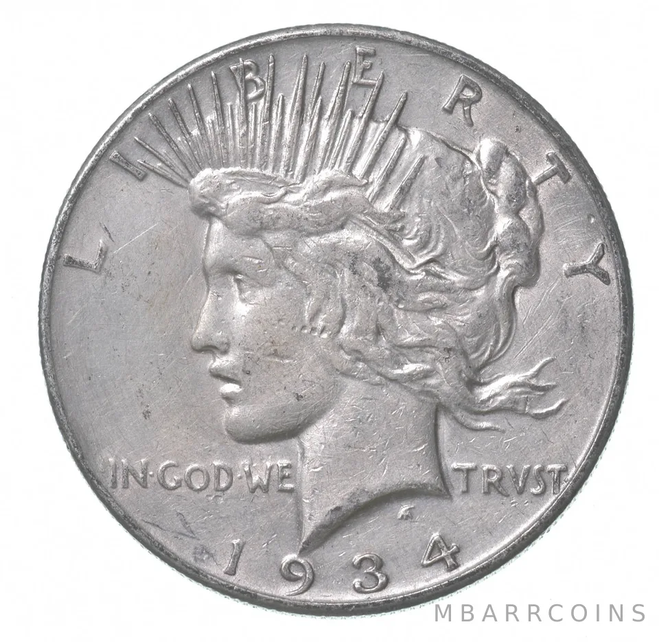 1934-S Peace Silver Dollar a4487