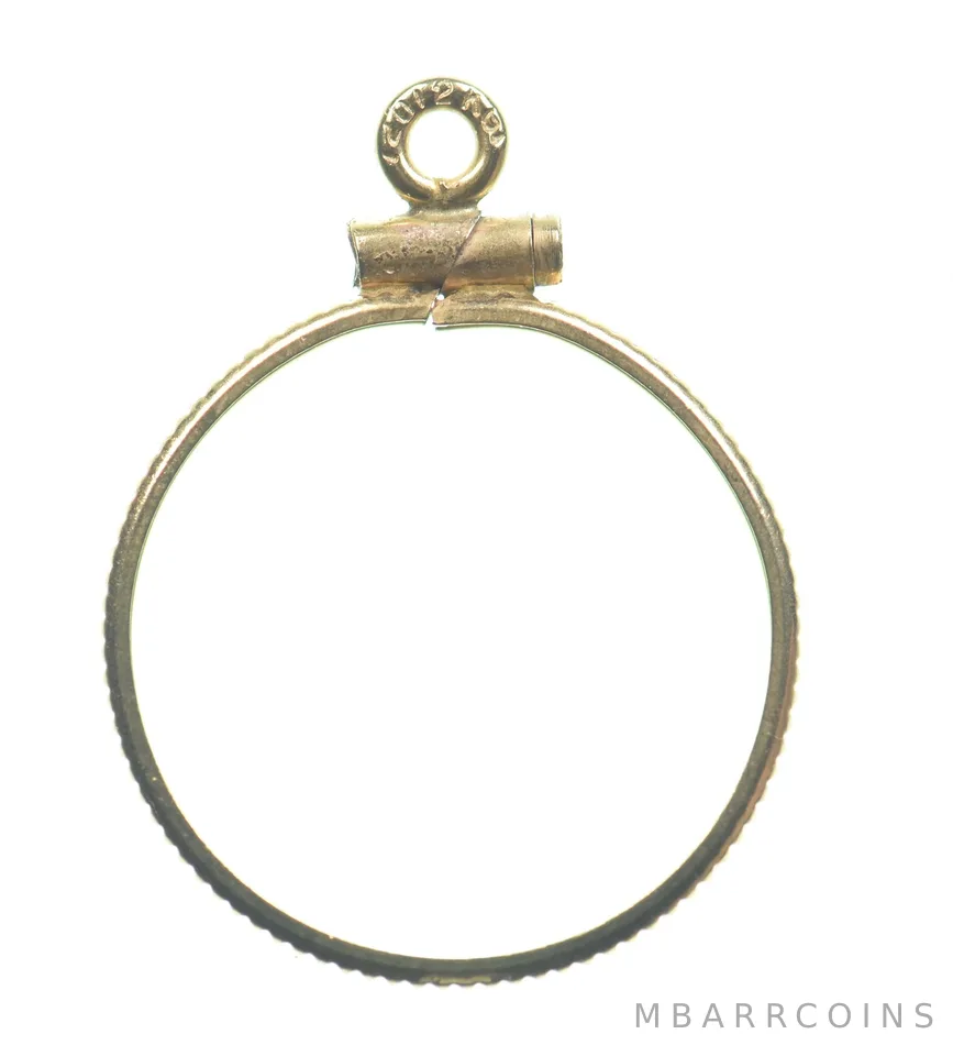 12k 0.6 Gram Gold Filled 15.5mm 1/10 Krugerrand Coin Bezel Pendant Frame *4889